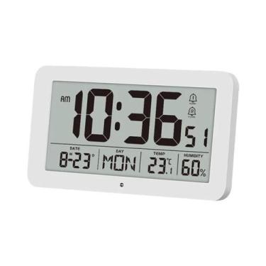 Imagem de Relógio Digital De Parede Grande 85 LCD Com Alarme, Temperatura, Umida