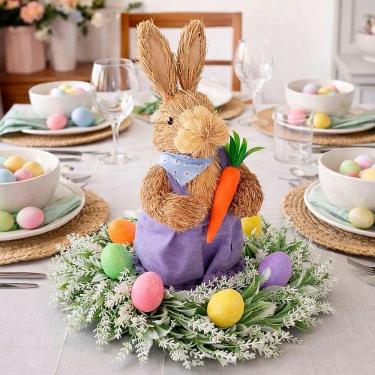Imagem de Arranjo Decoração Ovos Coelho Páscoa Centro De Mesa De 30cm