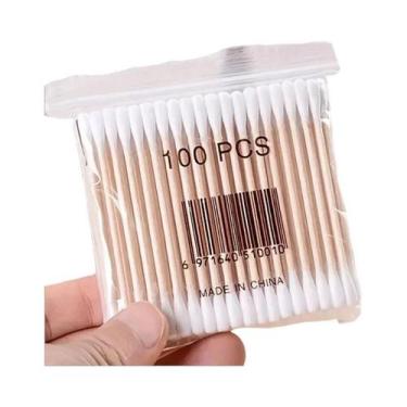 Imagem de Cotonetes De Bambu 100/1000 Unidades, Duplos, Redondos E Grossos Para 