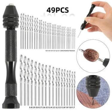 Imagem de Conjunto De Mini Furadeiras Manuais De 0.2-3.4mm Com 49 Peças, Brocas 