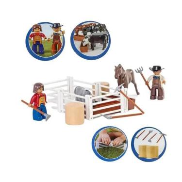 Imagem de Brinquedo Kit Fazendinha Acessorios e Animais - Poliplac