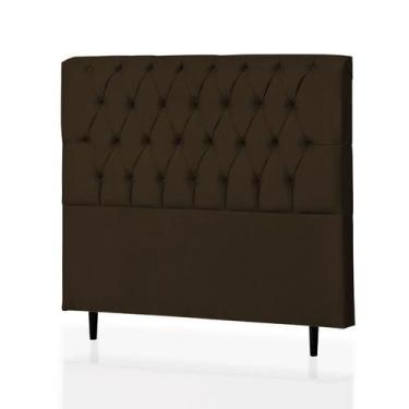 Imagem de Cabeceira queen paris 160 cm suede marrom - ma decor - MADECOR