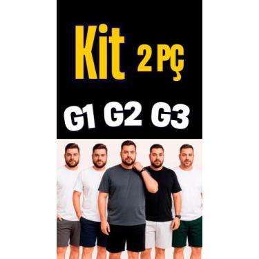 Imagem de Kit 2 brmuda de tactel plus size g1 g2 g3, Azul, G1