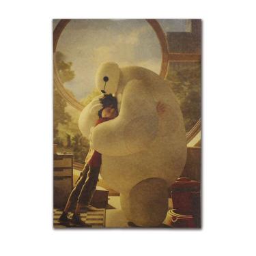 Imagem de Pôster Baymax Hiro Vintage Kraft Paper 51,5x36cm