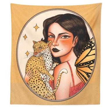 Imagem de Estética de sala de parede Tapestry Beauty Leopard 150x100cm - yiweisa