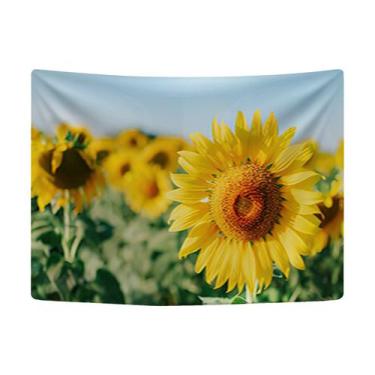 Imagem de Tapeçaria, girassol, parede, microtecido, 150x130cm, estética de quart