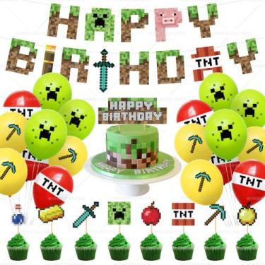 Imagem de Kit de balões: balões de látex de festa, 36 unidades com banner de ani