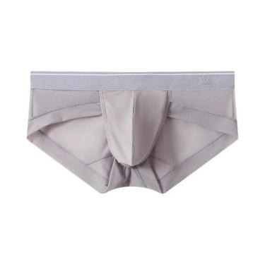 Imagem de Cueca boxer masculina de verão com protuberância de seda gelo ultrafin