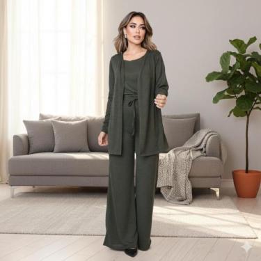 Imagem de Conjunto 3 Peças Ana Paula  Look Feminino de Frio Leve e Confortável -
