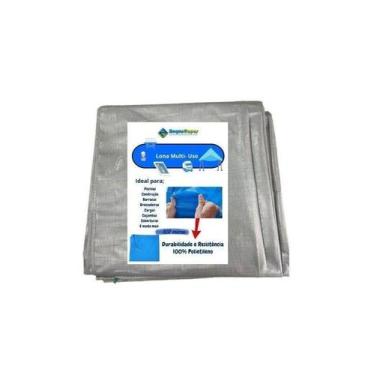 Imagem de Lona Polietileno 6X4 Grossa 300 Micras Multiuso Cinza - Plástica Acamp