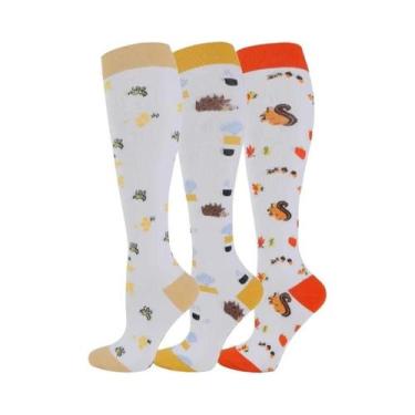 Imagem de Meias De Compressão Para Mulheres E Homens, 3 Pares, Altura Do Joelho,