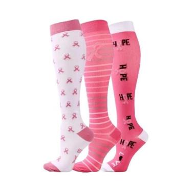 Imagem de Meias De Compressão Para Mulheres E Homens, 3 Pares, Altura Do Joelho,