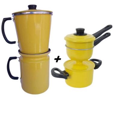 Imagem de Kit café + cuscuz combo cafeteira italiana e cuscuzeira individual - R