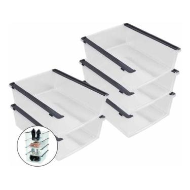 Imagem de 5 Organizador Plástico Multiuso Encaixável Sapato Brinquedo - Ordene