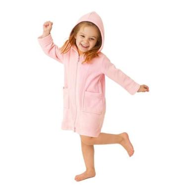 Imagem de Roupão Infantil com Capuz e Zíper - Sogni Belli, Rosa, 10