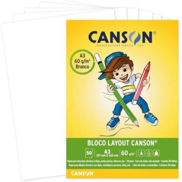 Imagem de Bloco Papel Layout A3 Canson 60g Escolar 50 Folhas