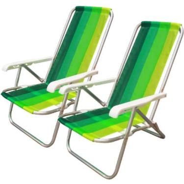 Imagem de Kit 2 Cadeiras de praia dobrável em 4 posições - CAD0641 - Botafogo