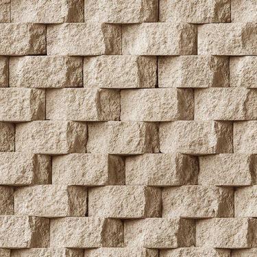 Imagem de Papel de parede vinilico tijolinho 3D Marfim. - Edantex