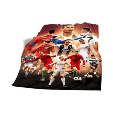 Imagem de Cobertor Estampado De Futebol CR7, Quente, Macio E Confortável, Para P