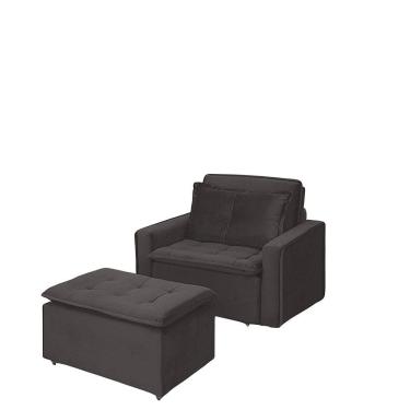 Imagem de Poltrona do Papai Filadélfia Reclinável 3 Estágios Veludo - Meu Estofado