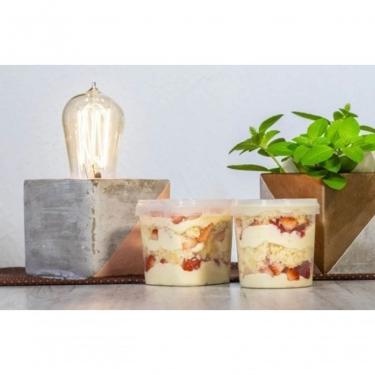 Imagem de Pote para Bolo no Pote Quadrado 220ML para Sobremesas em Polipropileno BPA Free com Tam...