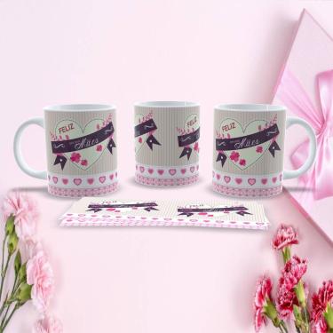 Imagem de Caneca de Porcelana Mães Estampa 51 para Presente Dia das Mães 325ML Decorada Uso em mi...