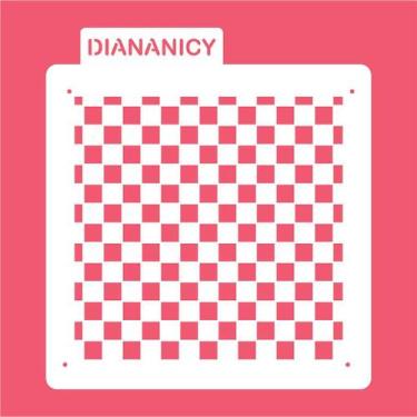 Imagem de Estêncil Diananicy Nº 418 - Stencil Xadrez Piquenique Futebol para Art