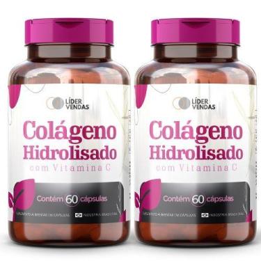 Imagem de Colágeno Hidrolisado c/ vitamina c - 60 cáps 800mg - kit com 2 potes -