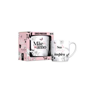 Imagem de Caneca Porcelana Urban 300ml Dia das Mães - BRASFOOT, Mãe Sua Luz Insp
