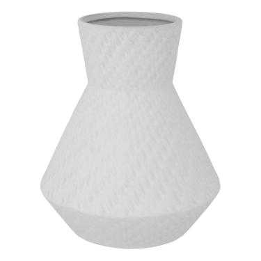 Imagem de VASO DECORATIVO ENFEITE PLANTA CERÂMICA 20x17x17cm BRANCO