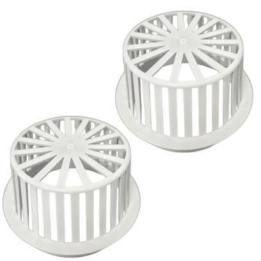 Imagem de Kit 2 Abacaxi Ralo Anti Entupimento 150mm Plástico Branco para Calhas 