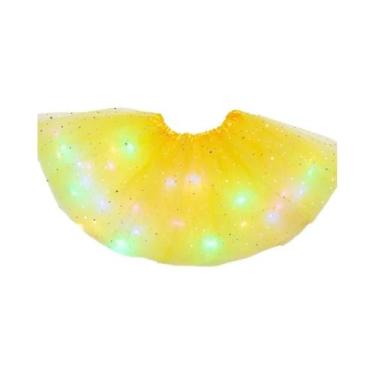 Imagem de Saia De Tule Curta Com Luzes LED Para Mulheres, Mini Tutu Para Fantasi