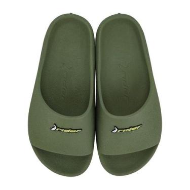 Imagem de Chinelo Masculino Conforto Casual Slide Slip On Drip Rider, Verde, Bra