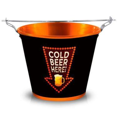 Imagem de Balde de Gelo Cold Beer Here 5L Original Licenciado - Alumiart