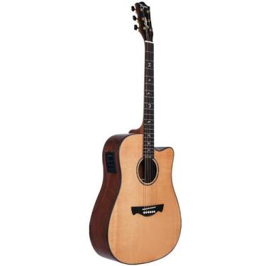 Imagem de Violao tagima folk eq aco t/cedro solido b/s sapele assinatura juninho