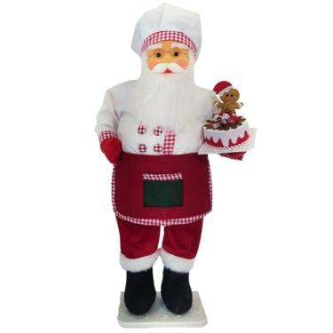 Imagem de Boneco Natalino Papai Noel Confeiteiro Cozinha Chefe De 90cm - Genéric