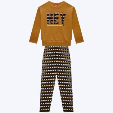 Imagem de Conjunto Moletom Peluciado e Calça Legging Infantil Menina Kyly 100078