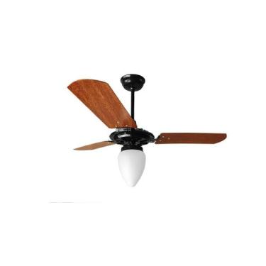 Imagem de Ventilador de Teto Pto/Mg Com Globo Fechado Pás de MDF 110 V - Ventex,