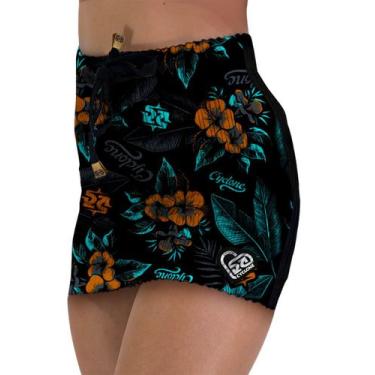 Imagem de Saia Cyclone Veludo Hawaiian Garden Heavy, Preto, Verde, M