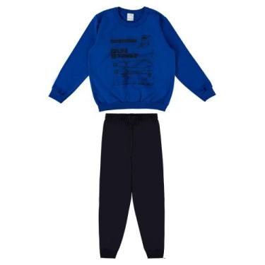 Imagem de Conjunto em Moletom Infantil Menino Flanelado Blusão Calça Moletom cpu