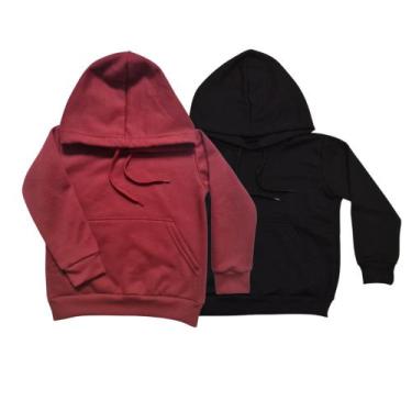 Imagem de Combo 2 Abrigo Moletom Infantil Liso Canguru Kit Premium - Lauhe OFici