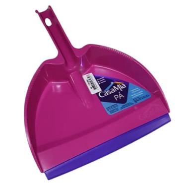 Imagem de Pá De Lixo Plástica Pequena Com Cabo Curto CasaMia, Rosa