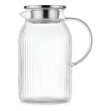 Imagem de Jarra em Vidro Com Tampa em Aço Inox 1,5L Twinkle Fracalanza