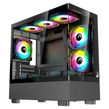 Imagem de Gabinete Gamer Rise Mode Crystal Glass 03, Mid Tower, Lateral e Fronta