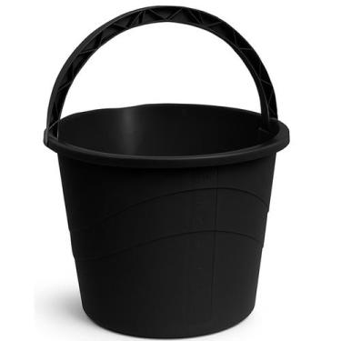 Imagem de Kit 3 Baldes Com Alça Preto 14L Unidade (Terminar) - Giotto