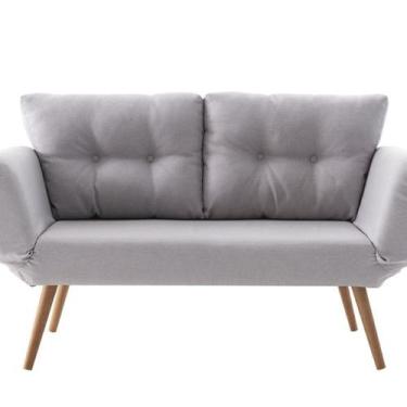 Imagem de Sofá Cama de Solteiro 140cm X 84cm Adele Cinza Gelo - Daf Mobiliário