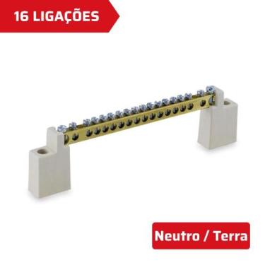 Imagem de Barramento Neutro Terra 16 Ligações Forceline - Force Line