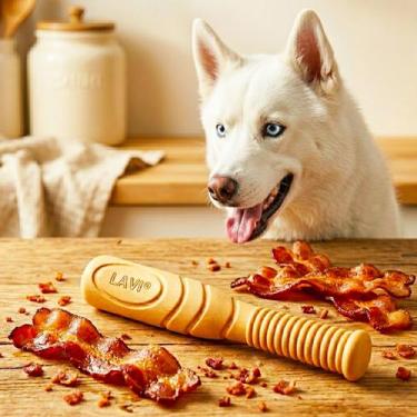 Imagem de Mordedor Pet Taco Sabor Bacon Bambu Caes Brinquedo Saude - LAVI