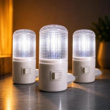 Imagem de Kit 3 Luz Noturna Led Bivolt Com Interruptor Quarto Infantil Corredor 
