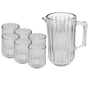 Imagem de Conjunto 7 peças jarra de 1,45 litros com 6 copos cristal bangkok 300m